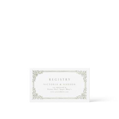 Sage Green Vintage Frame Elegant Bridal Registry Place