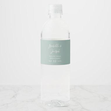Sage Green Water Bottle Label