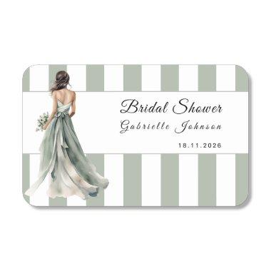 Sage green watercolor stripes boho  matchboxes