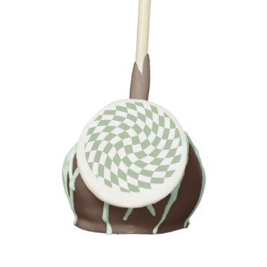 Sage Green Wedding Collection Check Checkered  Cake Pops