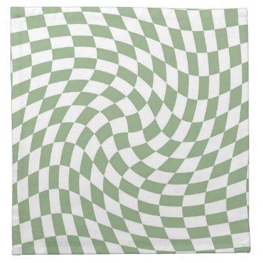 Sage Green Wedding Collection Check Checkered Cloth Napkin