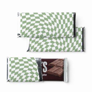 Sage Green Wedding Collection Check Checkered  Hershey Bar Favors