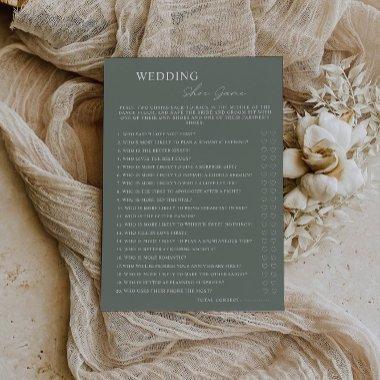 Sage Green Wedding Shoe Game Template,
