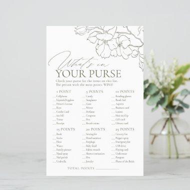 Sage Green what's in your purse bridal shower game