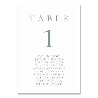 Sage Green White Minimalist Seating Table Number