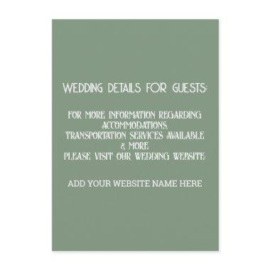 Sage Green White Wedding Details For Guests Cool Enclosure