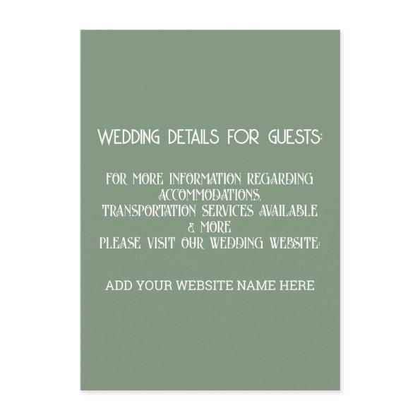 Sage Green White Wedding Details For Guests Cool Enclosure