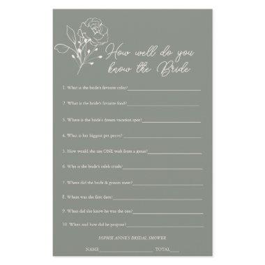 Sage Green Who Knows The Bride  Game