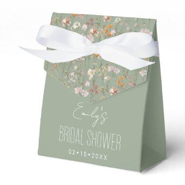 Sage Green Wildflower Bridal Shower In Bloom Favor Boxes