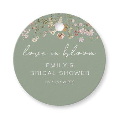Sage Green Wildflower  Love in Bloom Favor Tags