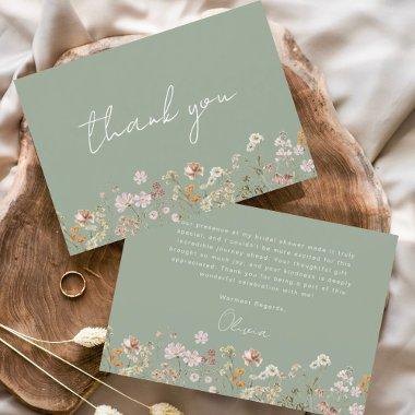 Sage Green Wildflower  Thank You