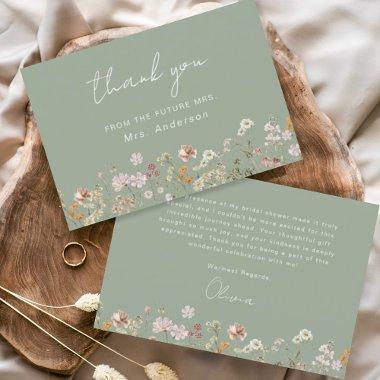 Sage Green Wildflower  Thank You