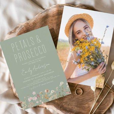 Sage Green Wildflower Petals & Prosecco Photo
