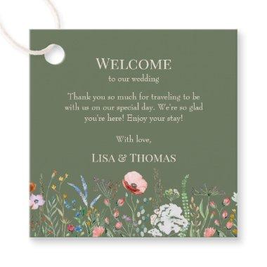 Sage Green Wildflowers Meadow Welcome Gift Tag
