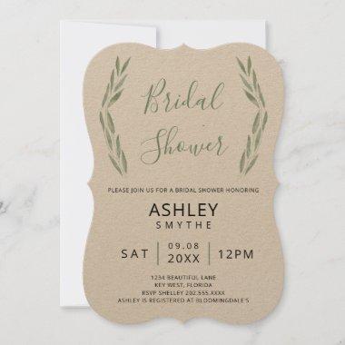Sage Greenery Bridal Shower Invitations, Botanical Invitations