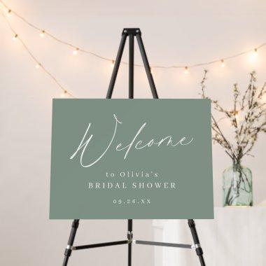 Sage minimalist script  welcome sign