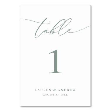 Sage Olive Green Minimalist Wedding | Event Custom Table Number