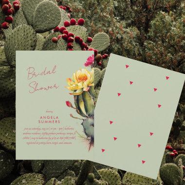 Sage & Pink Colorful Cactus Bridal Shower Invitations