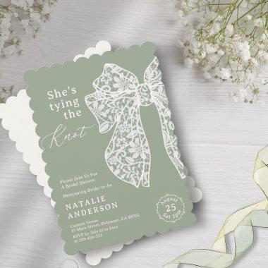 Sage Script Bow She's Tying the Knot