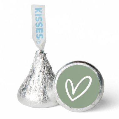 Sage Simple Heart Outline Label for Hershey®'s Kisses®
