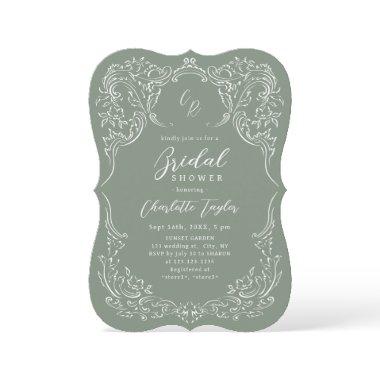 Sage Vintage Flourish Monogram