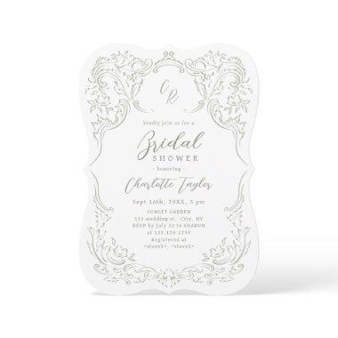 Sage Vintage Flourish Monogram