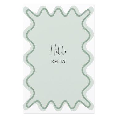 Sage Wavy Border menu  with name