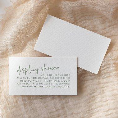 Sage & White Minimal Script Bridal Display Shower Enclosure