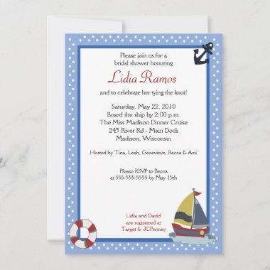 Sailboat Sailing Nautical Bridal Shower Invite