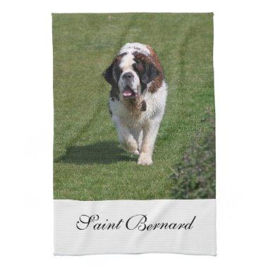 Saint Bernard dog beautiful kitchen tea towel