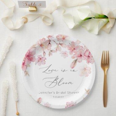 Sakura cherry blossom bridal shower paper plates