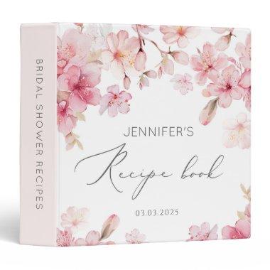 Sakura cherry blossom Bridal Shower Recipe book 3 Ring Binder