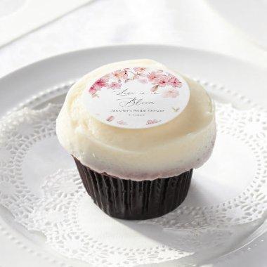 Sakura cherry blossom Love is in bloom bridal Edible Frosting Rounds