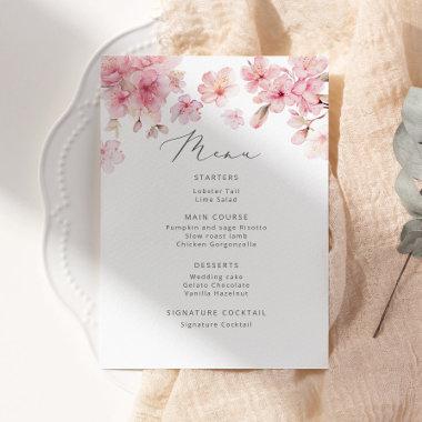 Sakura minimalist bridal shower menu