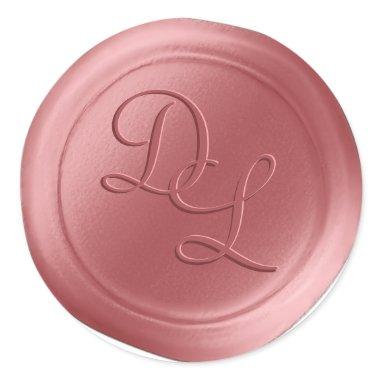 Salmon Pink 2 Letter Monogram Wax Seal Stickers