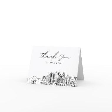 San Antonio Skyline Sketch Blank Thank You