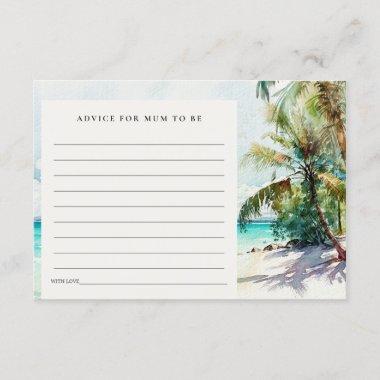 Sand Beach Palm Trees Advice For Mum Baby Shower Enclosure Invitations