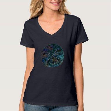 Sand Dollar Abstract Artsy Blue Girly Gift Favor T-Shirt