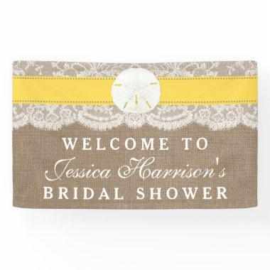 Sand Dollar Beach Bridal Shower - Yellow Banner