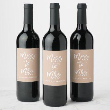 Sand Miss To Mrs Bridal Shower Wine Favors Wine Label