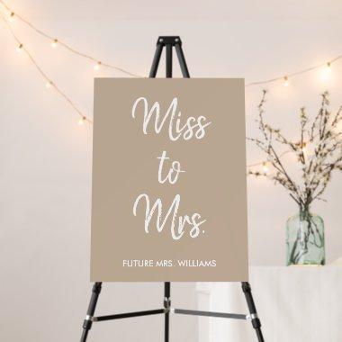 Sand Miss to Mrs Welcome Future Tan Bridal Shower Foam Board