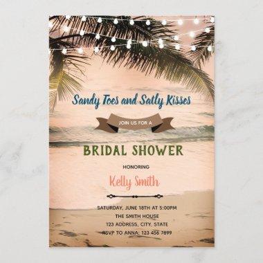 Sandy toe salty kisses bridal shower Invitations