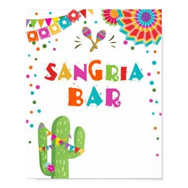 Sangria Bar Drinks Cactus Fiesta Party Table Sign