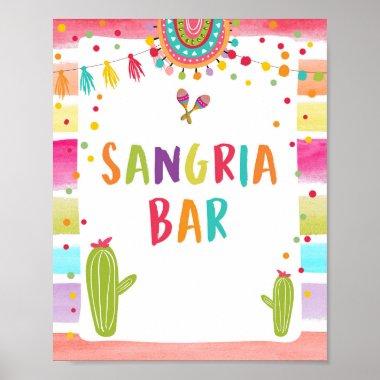Sangria Bar Drinks Cactus Fiesta Party Table Sign