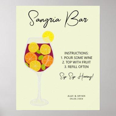 Sangria Bar Wedding, Bridal Shower, or Party Menu Poster