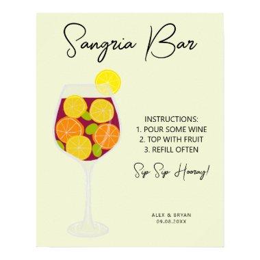 Sangria Bar Wedding, Bridal Shower, or Party Menu Poster