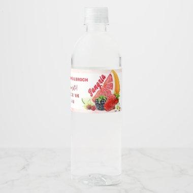 Sangria Tropical Fruit Wedding Water Bottle Label