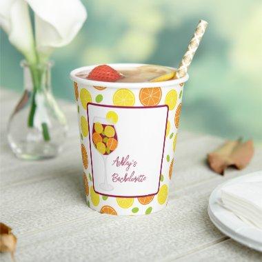 Sangria Wedding, Bachelorette, or Bridal Shower Paper Cups