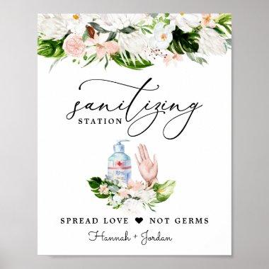 Sanitizing Station Sign | Blush Pink Floral