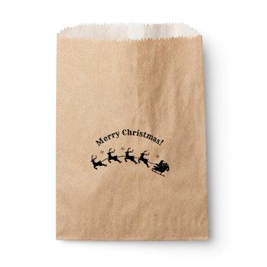 Santa Sleigh Reindeer Christmas Holiday Favor Favor Bag